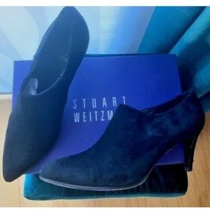 Stuart Weitzman Standin Black Suede Booties